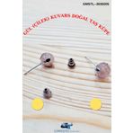 Sertifikalı Gül (ÇİLEK) Kuvars Doğal Taş Top Küpe Doğal Taş