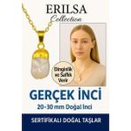 Sertifikalı Ham Altın Kaplama Gerçek İnci Kolye – Zarafet, Dişil Enerji ve Saflık Simgesi