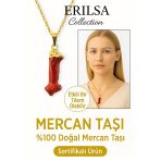 Sertifikalı Ham Altın Kaplama Kırmızı Mercan Kolye – Canlılık, Cesaret ve Dişil Enerji Taşı