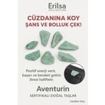 Sertifikalı Ham Cüzdan Boy Aventurin Taşı Kütle - El Taşı - Şans, Huzur ve Günlük Denge Taşı
