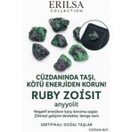 Sertifikalı Ham Cüzdan Boy Ruby Zoisit - Anyolit Taşı Kütle - El Taşı - Canlılık, Denge Ruhsal Güç