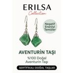 Sertifikalı Ham İşlenmemiş Aventurin Küpe – Şans, Huzur ve Pozitif Enerji Taşı