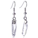 Sertifikalı Ham İşlenmemiş Kristal Kuvars Taşı Küpe