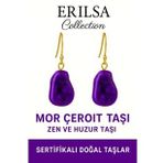 Sertifikalı Ham İşlenmemiş Mor Çeroit Taşı Küpe – Ruhsal Dönüşüm, Şifa ve Enerji Taşı