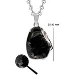 Sertifikalı Ham Işlenmemiş Obsidyen Taşı Kolye (GÜMÜŞ APARATLI)