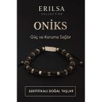 Sertifikalı Ham İşlenmemiş Oniks Taşı Bileklik – Güç Koruma Ve Kalkan
