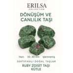 Sertifikalı Ham İşlenmemiş Ruby Zoisit (Anyolit) Taşı Kütle – El Taşı Tutku Denge Spiritüel Uyanış