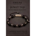 Sertifikalı Ham İşlenmemiş Shungite Şungit Taşı Bileklik - Doğal Enerji Koruyucu Unisex Takı