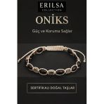 Sertifikalı Ham Oniks Doğal Taşı Bileklik – Güç Ve Koruma Sağlayan Unisex