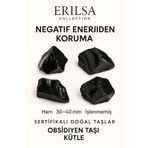 Sertifikalı Ham Siyah Obsidyen Taşı Kütle – El Taşı Negatif Enerji Kalkanı Derin Arınma Gücü