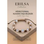 Sertifikalı Hidrotermal Kuvars Doğal Taş Bileklik - 8X8 Mm Canlılık Huzur Ve Enerji Taşı