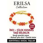 Sertifikalı İnci ve Çilek Kuvars Taşı Bileklik – Zihinsel Berraklık