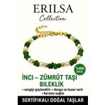 Sertifikalı İnci ve Zümrüt Taşı Bileklik – Sezgi ve Denge