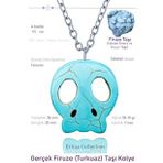 Sertifikalı İskelet Model Gerçek Firuze - Turkuaz Taşı Kolye