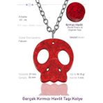 Sertifikalı İskelet Model Kırmızı Havlit Taşı Kolye