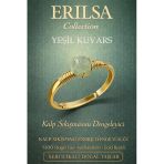 Sertifikalı Kalp Enerji Denge Yüzüğü – Yeşil Kuvars Taşı Ayarlamalı Gold Terazi Boğa Yengeç Burcu