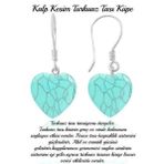 Sertifikalı Kalp Model Firuze (TURKUAZ) Taşı Doğal Taş Küpe