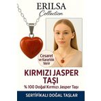 Sertifikalı Kalp Model Kırmızı Jasper Kolye – Güç, Kararlılık ve Köklenme Taşı