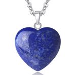 Sertifikalı Kalp Model Lapis Lazuli Taşı Kolye