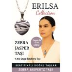 Sertifikalı Kalp Model Zebra Jasper Doğal Taş Kolye – Yaşam Gücü İstikrar Ve Denge Taşı