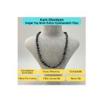 SERTİFİKALI Karlı Obsidyen Doğal Taş 6mm Makrome Kolye 45cm- 55cm Ayarlanabilir Ölçü