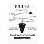 Sertifikalı Karlı Obsidyen Pandül ve Kolye – Negatif Enerji Temizliği ve Farkındalık Taşı (Sarkaç)