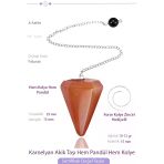 Sertifikalı Karnelyan Akik Taşı Pandül Sarkaç Hem Pandül - Hem Kolye