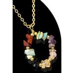 Sertifikalı Kırık Taşlı Model 7 Çakra Kolye - Jasper, Firuze, Ametist, Sitrin, Obsidyen, Amazonit, K