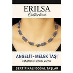 Sertifikalı Kırık Taşlı Model İnci – Angelit (Melek Taşı) Kolye