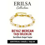 Sertifikalı Kırık Taşlı Model İnci – Beyaz Mercan Taşı Bileklik – Denge ve Canlılık Enerjisi