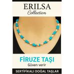 Sertifikalı Kırık Taşlı Model İnci – Firuze Taşı Kolye – Şifa ve Koruma Enerjisi