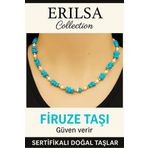 Sertifikalı Kırık Taşlı Model İnci – Firuze Taşı Kolye – Şifa ve Koruma Enerjisi