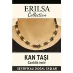 Sertifikalı Kırık Taşlı Model İnci – Kan Taşı (Heliotrop) Kolye – Koruyucu ve Dengeleyici Enerji
