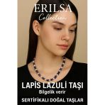 Sertifikalı Kırık Taşlı Model İnci - Lapis Lazuli Taşı Kolye