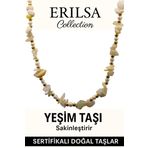 Sertifikalı Kırık Taşlı Model İnci ve Yeşim Taşı Kolye