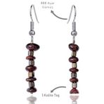 Sertifikalı Kırık Taşlı Model Lal - Garnet Taşı Küpe