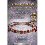 Sertifikalı Kırmızı Mercan Bileklik - 5 Mm Küp Kesim Terahertz Doğal Taş Minimal Ayarlanabilir