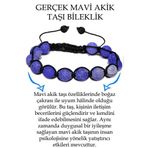 Sertifikalı Koyu Mavi Akik Taşı Bileklik - Makrome