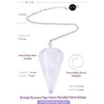 Sertifikalı Kristal Kuvars Taşı Pandül Sarkaç Hem Pandül - Hem Kolye