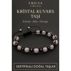Sertifikalı Kristal Kuvars ve Terahertz Taşı Bileklik – Arınma, Netlik ve Zihinsel Denge