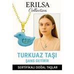 Sertifikalı Kuş Model Firuze - Turkuaz Taşı Kolye – Enerji, Güç ve Ruhsal Denge Taşı