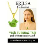 Sertifikalı Kuş Model Yeşil Turkuaz Taşı Kolye – Şifa, Koruma ve Ruhsal Uyum Taşı