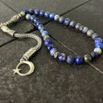 Sertifikalı Lapis Lazuli 6mm 33LÜK Doğal Taş Tesbih - Lacivert