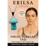 Sertifikalı Mantar Model Firuze Turkuaz Taşı Kolye - Cesaret Ve Özgüven Veren Doğal Kolye