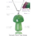 Sertifikalı Mantar Model Florit Taşı Kolye - Gümüş Aparatlı