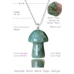 Sertifikalı Mantar Model Hint Akik Taşı Kolye (Gümüş Aparatlı)