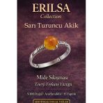 Sertifikalı Mide Sıkışması Enerji Yüzüğü – Sarı Turuncu Akik Ayarlanabilir İnce Kasa Aslan Koç Yay