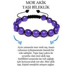 Sertifikalı Mor Akik Taşı Bileklik - Makrome