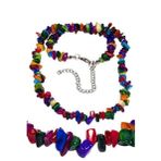 Sertifikalı Multicolor Sedef Taşı Doğal Taş Kadın Kolyesi