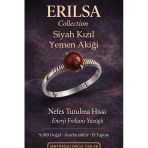 Sertifikalı Nefes Tutulma Hissi Yüzüğü – Siyah Kızıl Yemen Akik Ayarlamalı İnce Kasa Akrep Koç Aslan